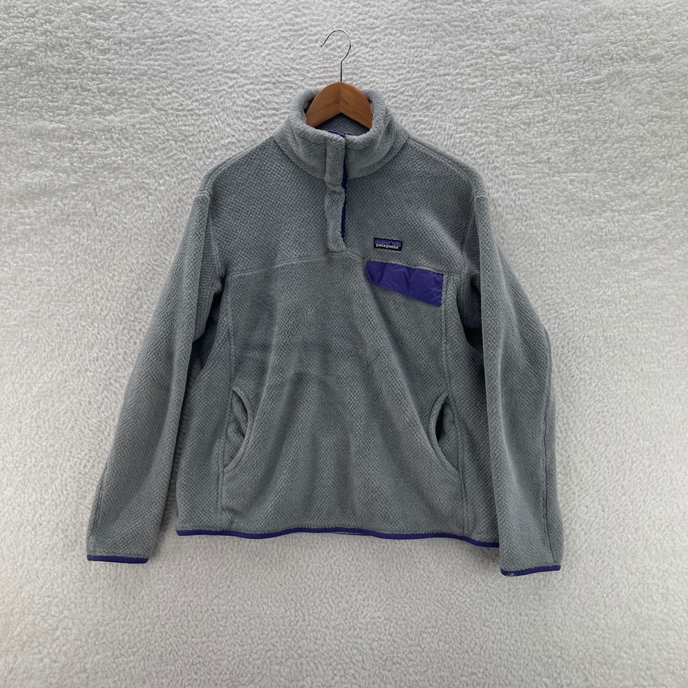Patagonia Fleece Womens XL Gray Re-Tool Snap-T Pullover Deep Pile Outdoor 25442